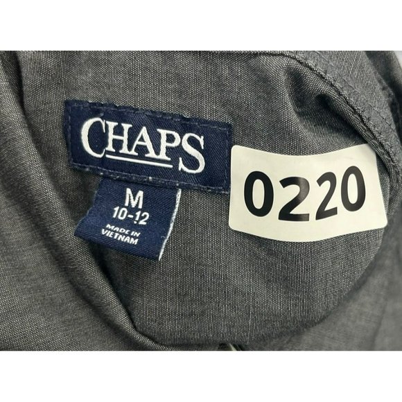 CHAPS, BOYS DRESS SHIRT, LONG SLEEVE, SIZE M (10-12), COLOR GRAY 0.BUTTON DOWN - Picture 8 of 11